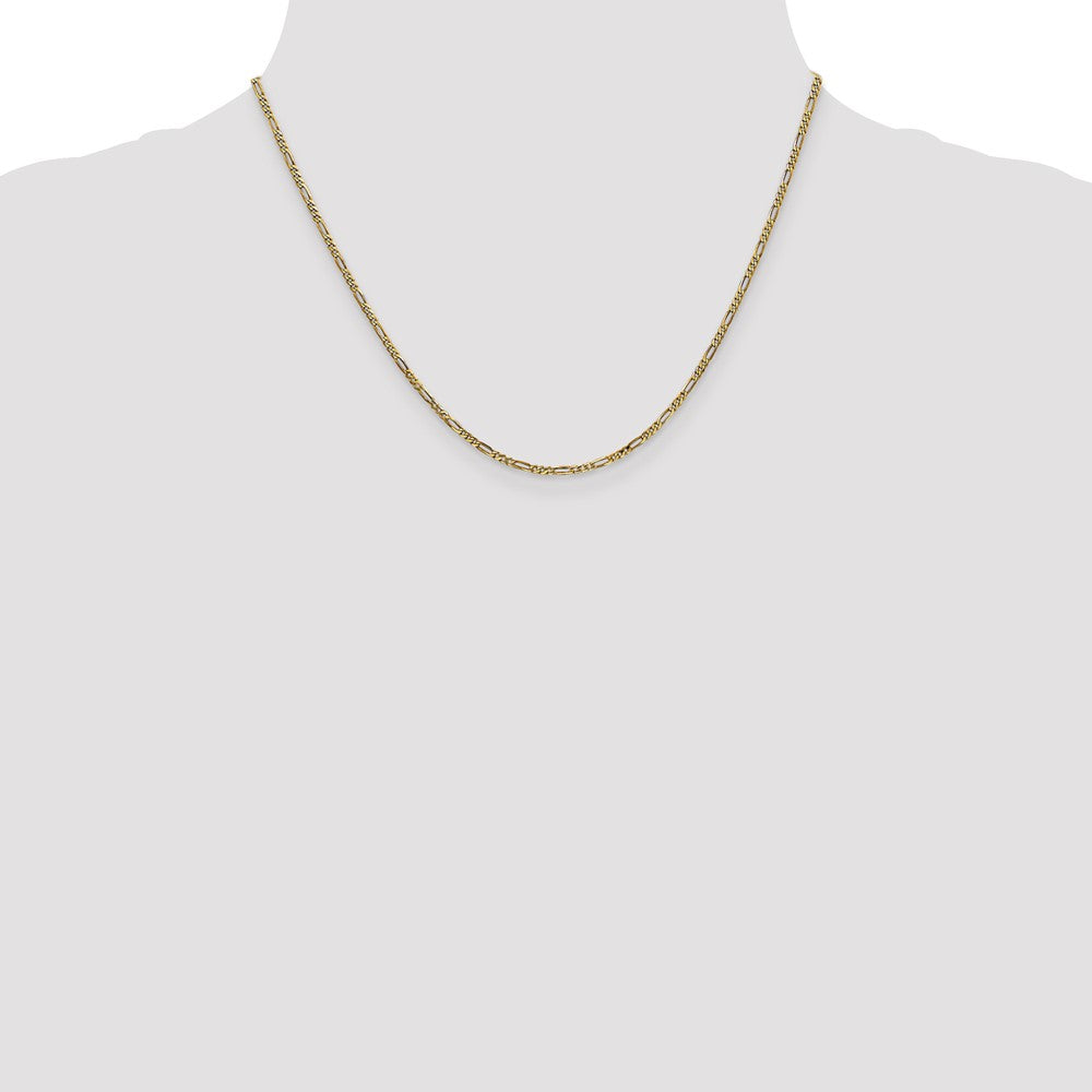 Shop 14K Gold 18-Inch Flat Figaro Chain, 1.8mm - Stylish & Affordable Luxury!