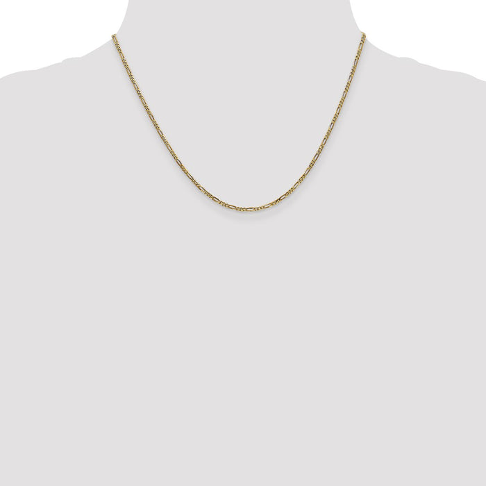 Shop 14K Gold 18-Inch Flat Figaro Chain, 1.8mm - Stylish & Affordable Luxury!-4
