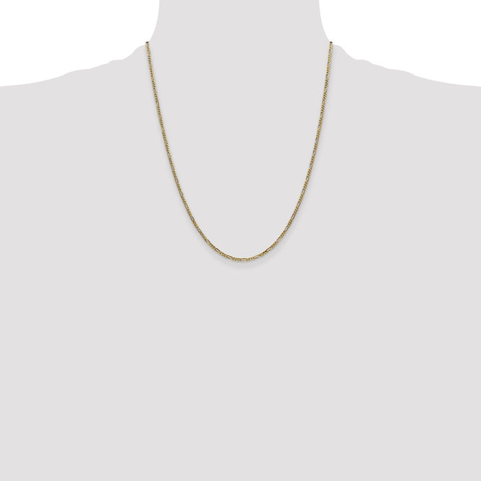 Shop 14K Gold 22-Inch 1.8mm Flat Figaro Chain - Stylish Lobster Clasp Accessory-4