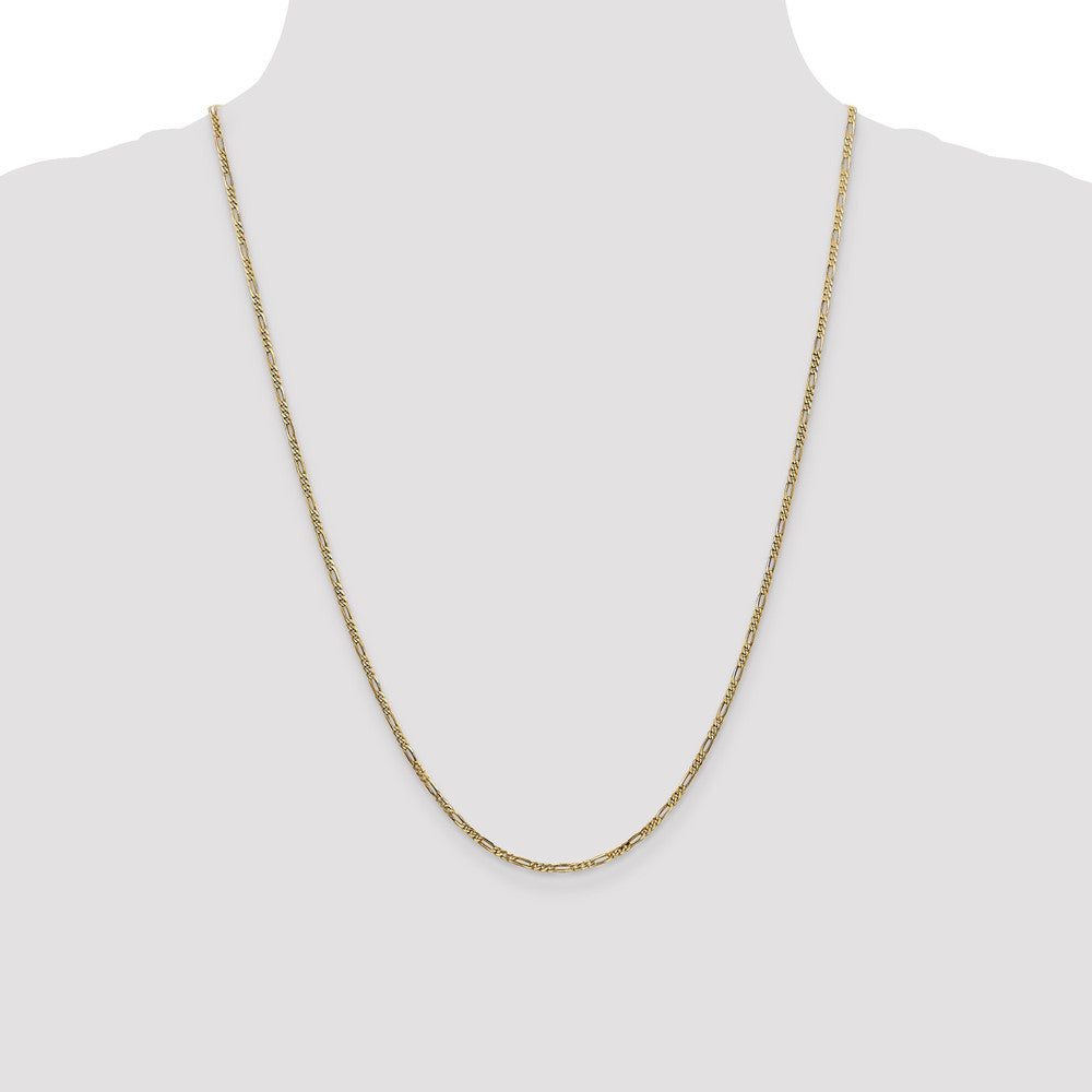 Exclusive 14K Gold 24-Inch Flat Figaro Chain - Stylish 1.8mm Design