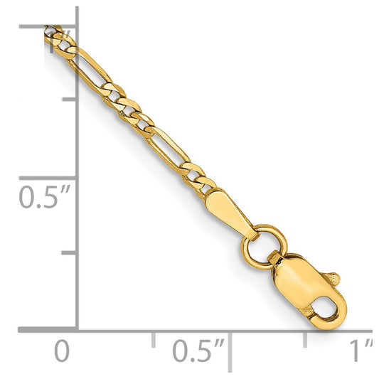 Buy 14K Gold 5.5-Inch Flat Figaro Chain, 1.8mm - Stylish & Affordable Jewelry