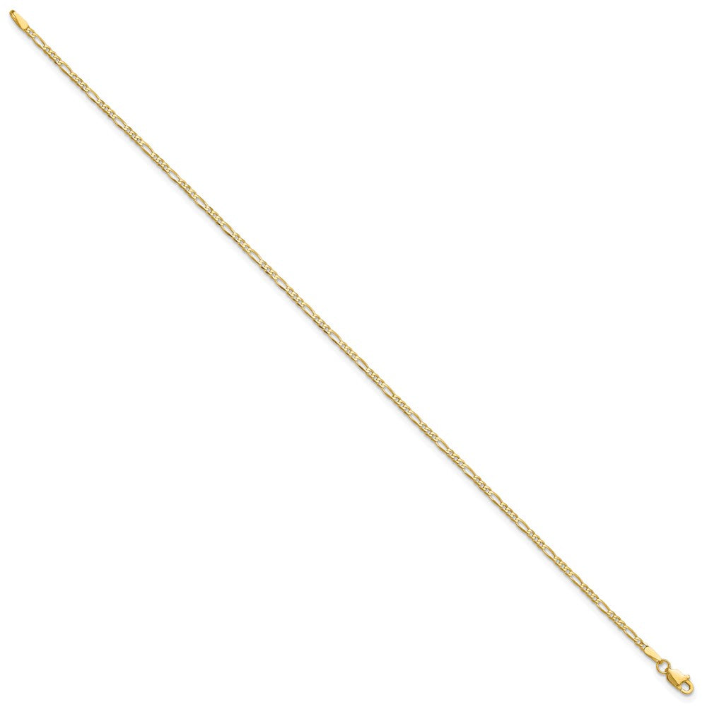 Buy Stylish 14K Gold 8-Inch Flat Figaro Bracelet - 1.8mm Luxury Design