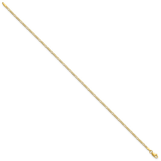 Buy Stylish 14K Gold 8-Inch Flat Figaro Bracelet - 1.8mm Luxury Design