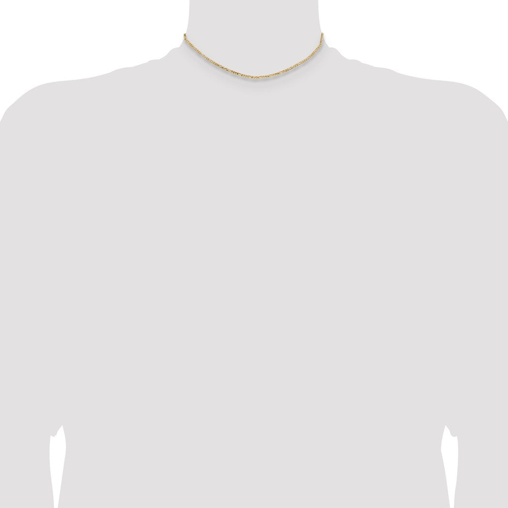 Order Stylish 14K Gold 14-Inch Flat Figaro Chain, 2.25mm, Luxury Design