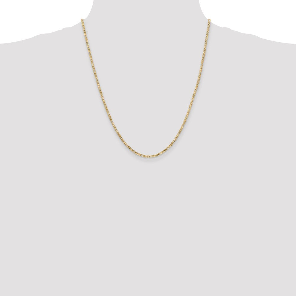 Buy Exclusive 14K Gold 22-Inch Flat Figaro Chain - Stylish 2.25mm Design