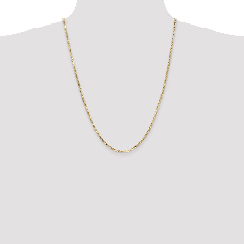 High-Quality 14K Gold 24-Inch Flat Figaro Chain - Affordable Luxury Style