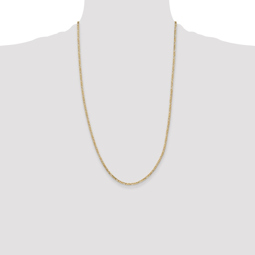Shop Stylish 26-Inch 14K Gold Flat Figaro Chain - 2.25mm, Luxury Design