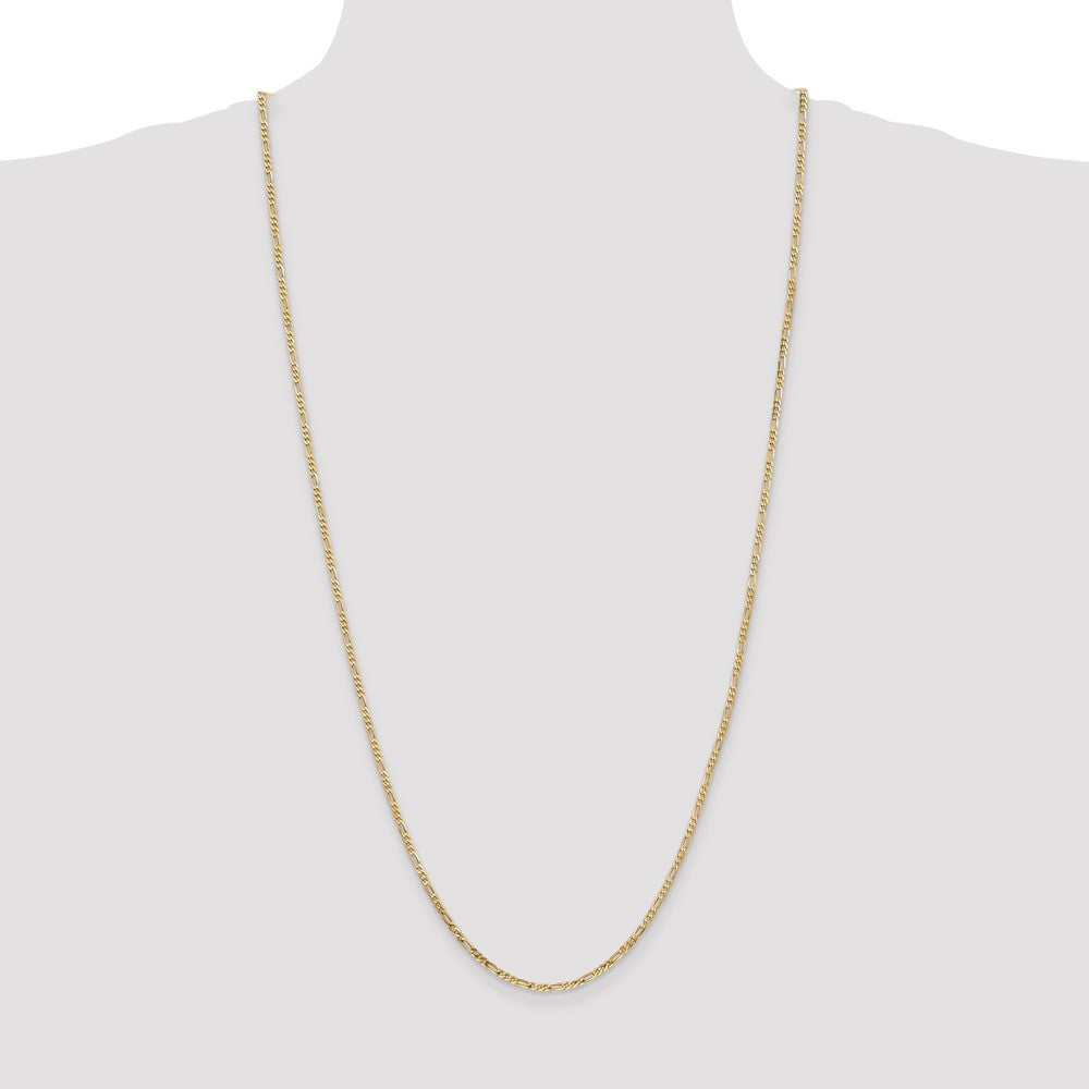 Buy Exclusive 14K Gold 30-Inch Flat Figaro Chain - 2.25mm, Stylish Value!