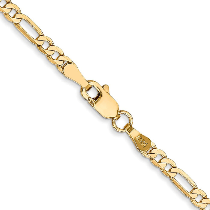 Buy Stylish 14K Gold 16-Inch Flat Figaro Chain - 2.75mm, Luxury Design-3