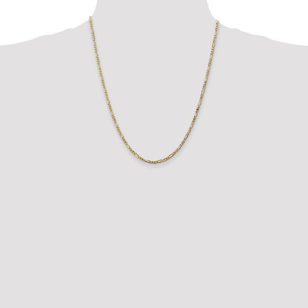 Shop 14K Gold 22-Inch Flat Figaro Chain, 2.75mm, Stylish Lobster Clasp