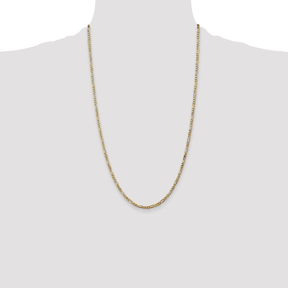 Buy 14K Gold 26-Inch Flat Figaro Chain, Stylish 2.75mm Design - Luxury Quality