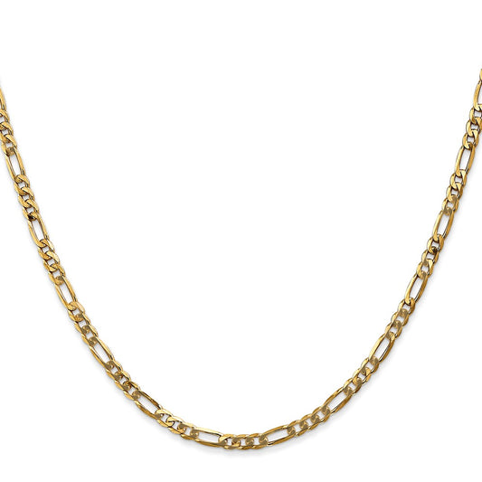 Buy Stylish 14K Gold Flat Figaro Chain 20-Inch 3mm, Affordable Luxury Jewelry
