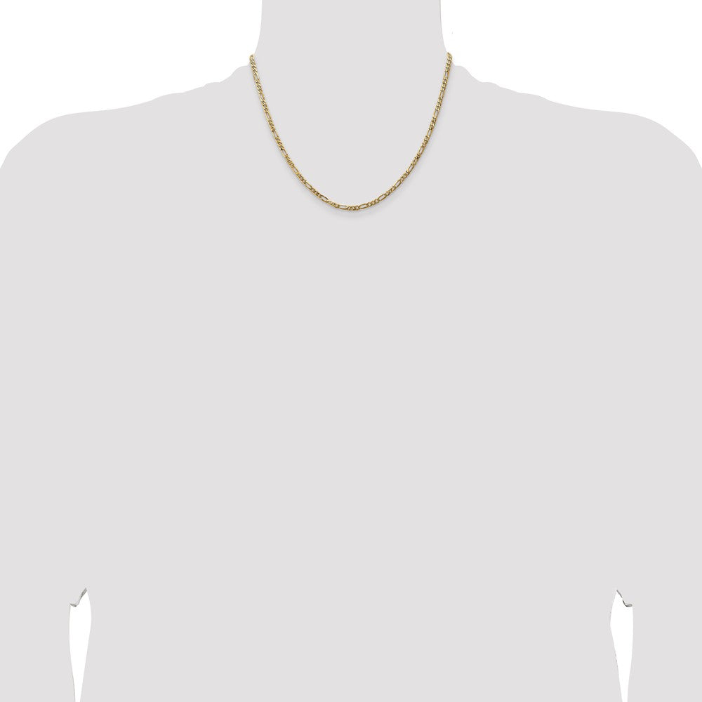 Buy 14K Gold 18-Inch 3mm Flat Figaro Chain - Stylish & Affordable Luxury