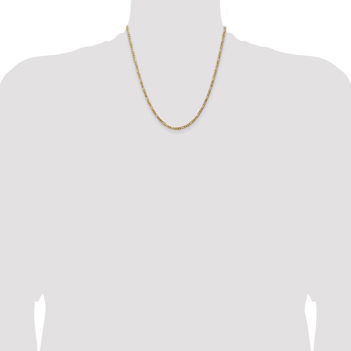 Buy Stylish 14K Gold Flat Figaro Chain 20-Inch 3mm, Affordable Luxury Jewelry-4