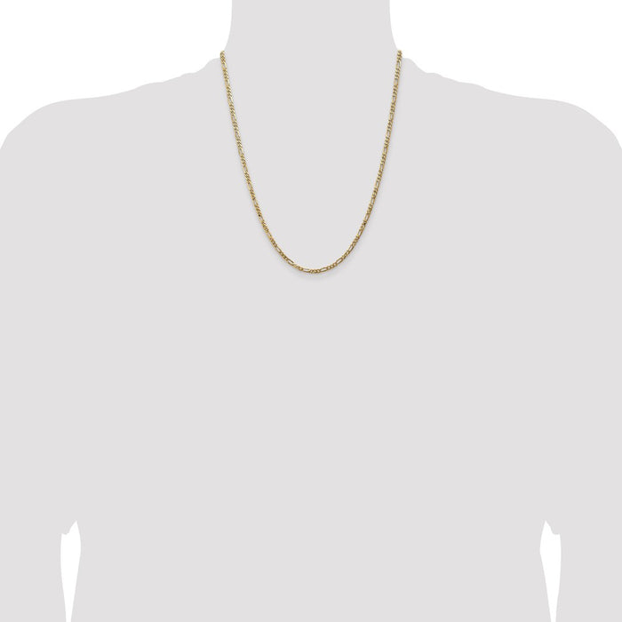 Buy Exclusive 14K Gold 22-Inch 3mm Flat Figaro Chain - Stylish & Durable-4