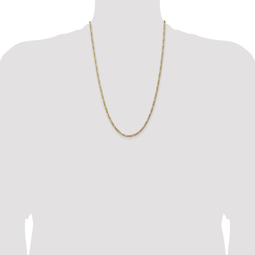 Shop Stylish 14K Gold Flat Figaro Chain 24-Inch, 3mm, Luxury Look!