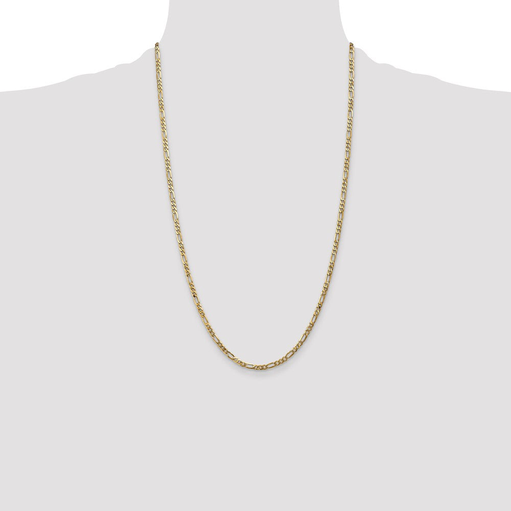 Buy 14K Gold 26-Inch Flat Figaro Chain - Stylish 3mm, Great Value!
