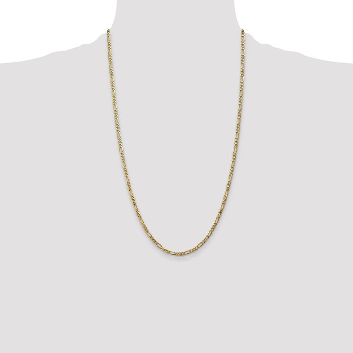 Buy 14K Gold 26-Inch Flat Figaro Chain - Stylish 3mm, Great Value!-4