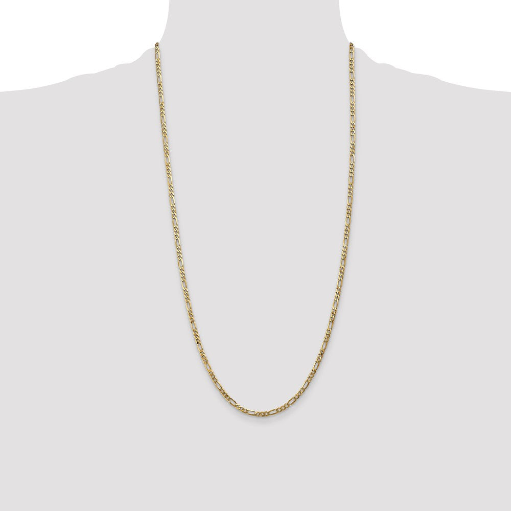 Shop Stylish 28-Inch 3mm Flat Figaro Chain in 14K Gold - Luxury Accessory