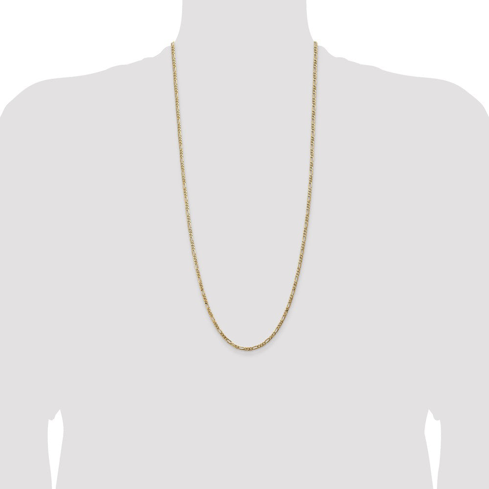 Exclusive 30-Inch 3mm Flat Figaro Chain in 14K Gold - Stylish & Affordable