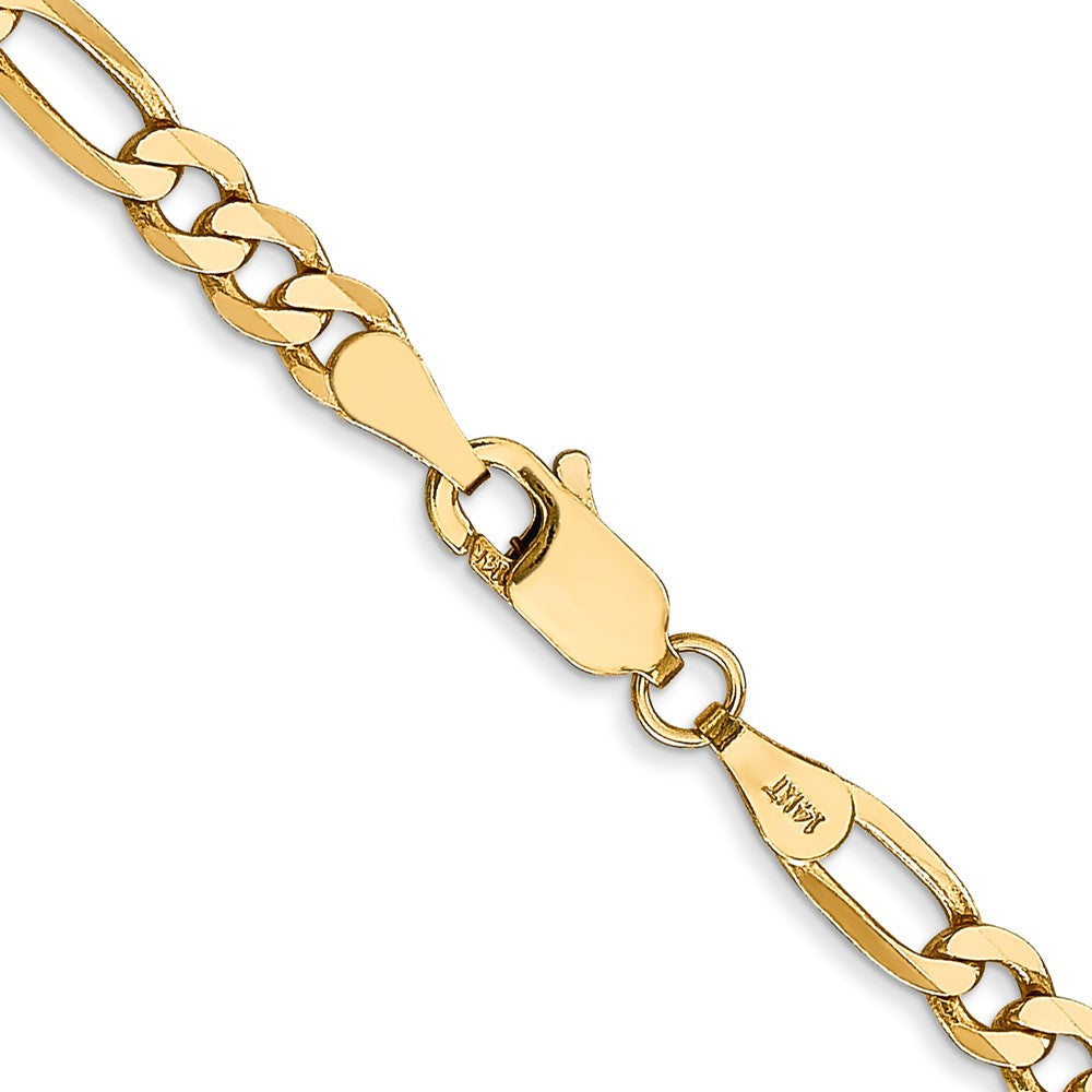 Buy Stylish 14K Gold 18-Inch Flat Figaro Chain - 4mm, Affordable Luxury!