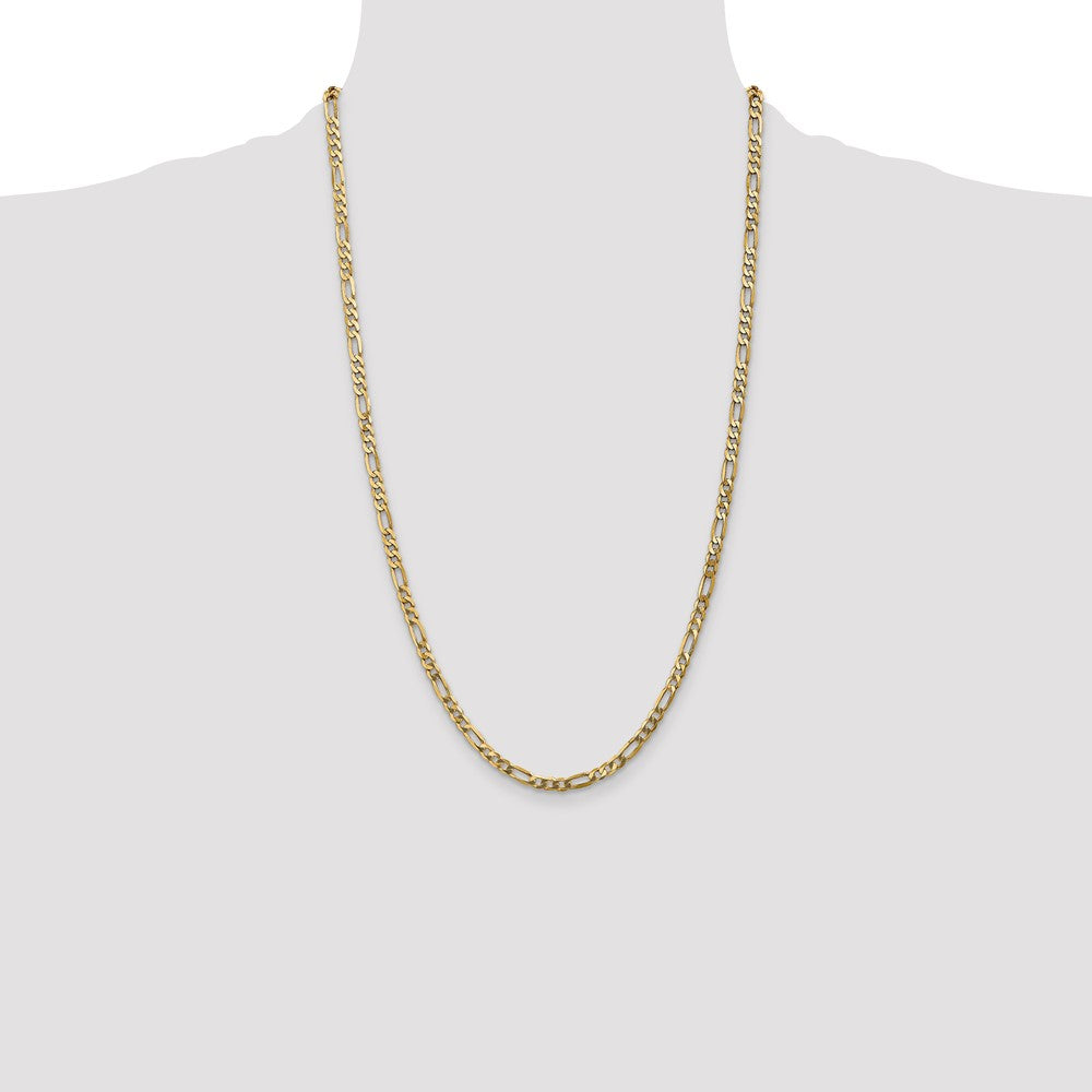 Buy Stylish 14K Gold 26-Inch 4mm Flat Figaro Chain - Luxury Lobster Clasp