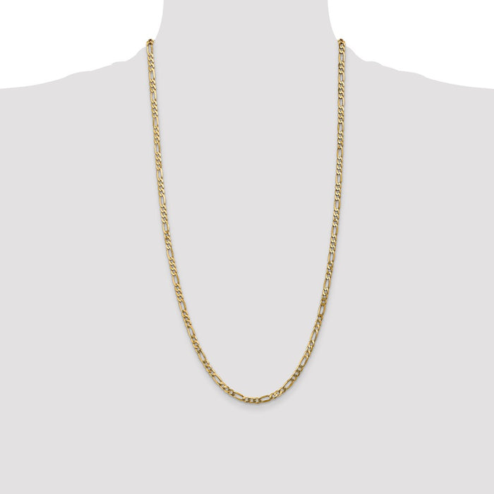 Exclusive 14K Gold 28-Inch Flat Figaro Chain - Stylish 4mm Design, Buy Now!-4