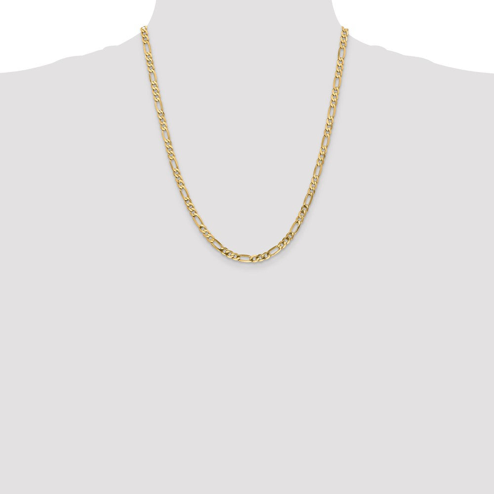 Exclusive 14K Gold 22-Inch 4.75mm Flat Figaro Chain - Stylish & Durable!