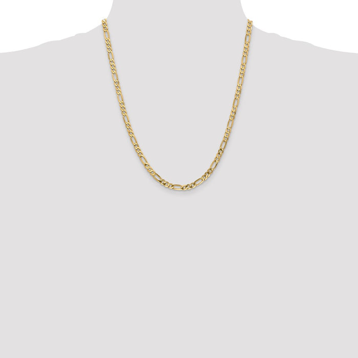 Exclusive 14K Gold 22-Inch 4.75mm Flat Figaro Chain - Stylish & Durable!-4