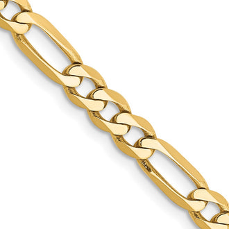 Buy Stylish 14K Gold 30-Inch Flat Figaro Chain - 4.75mm, Lobster Clasp
