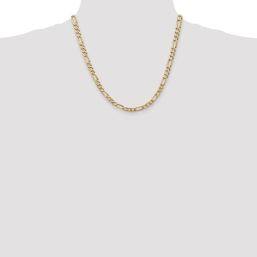 Buy 14K Gold 20-Inch Flat Figaro Chain, 5.25mm - Stylish Luxury Jewelry