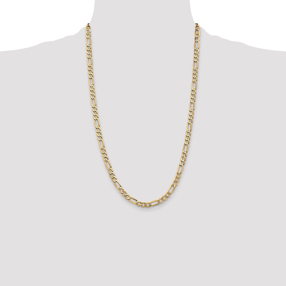 Shop Exclusive 14K Gold 26-Inch Flat Figaro Chain - 5.25mm Stylish Design