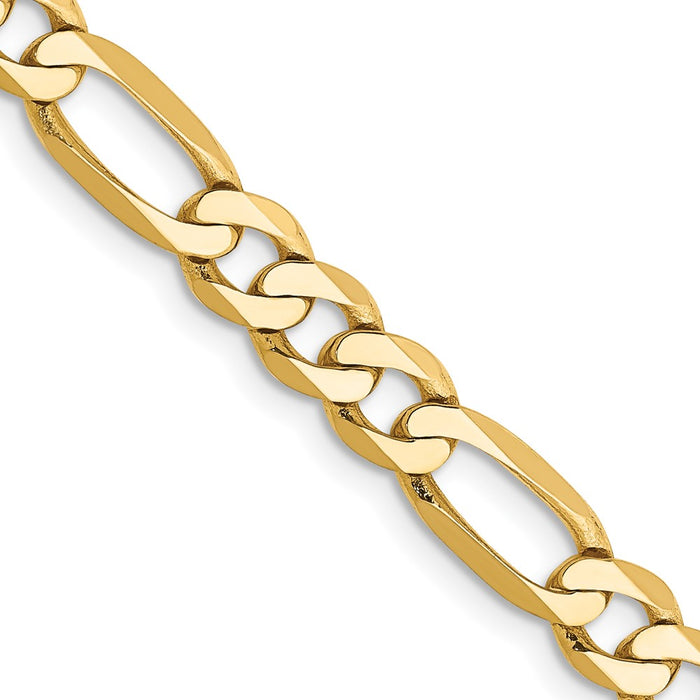 High-Quality 14K Gold 22-Inch Flat Figaro Chain 5.25mm - Stylish Luxury Piece-1