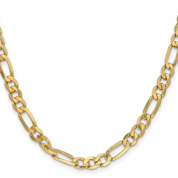 14K Gold Flat Figaro Chain, 6.25mm