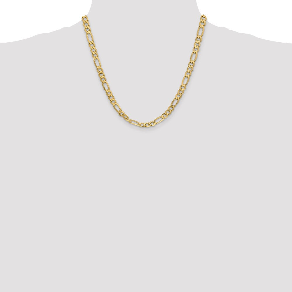 Buy Stylish 14K Gold 20-Inch Flat Figaro Chain, 6.25mm - Luxury Jewelry