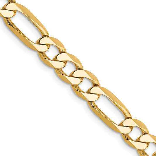 Exclusive 14K Gold 30-Inch Flat Figaro Chain - 6.25mm, Stylish Value!