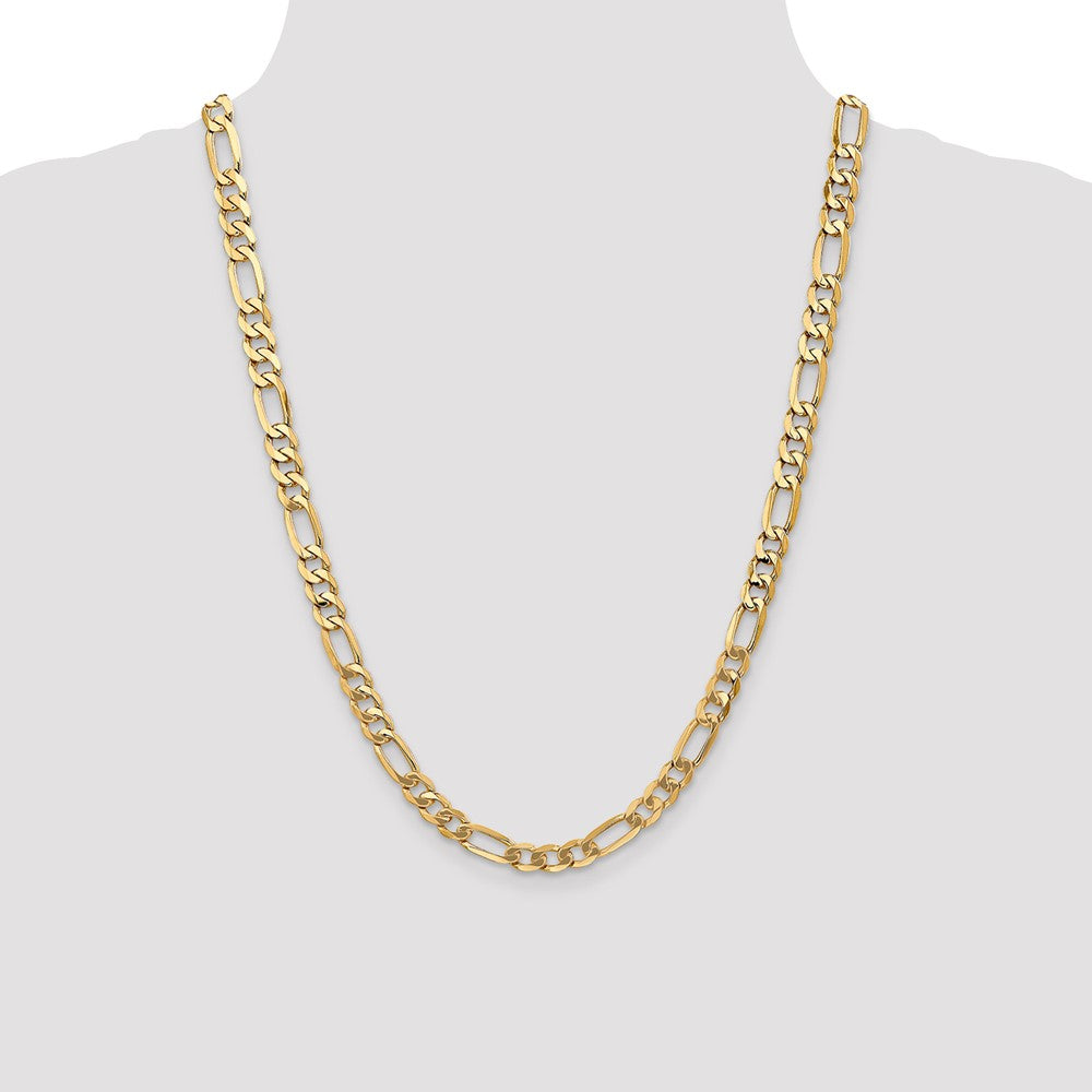 Buy 24-Inch 14K Gold 7mm Flat Figaro Chain - Stylish Luxury Accessory