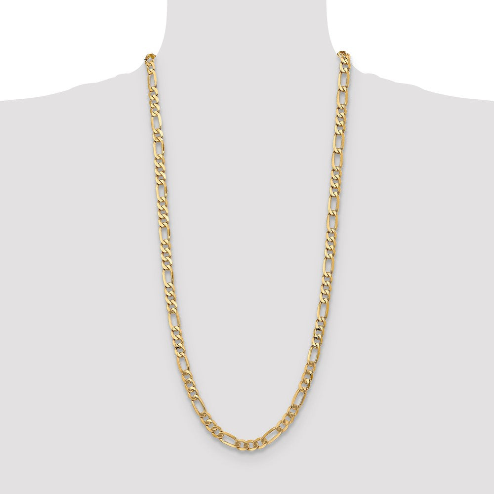 Shop Exclusive 30-Inch 7mm 14K Gold Flat Figaro Chain - Stylish & Affordable!