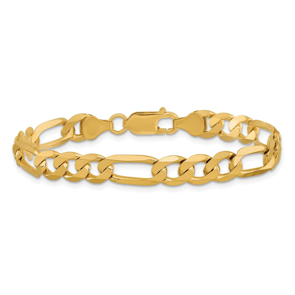Buy Exclusive 14K Gold 9-Inch 7mm Flat Figaro Chain - Stylish & Affordable
