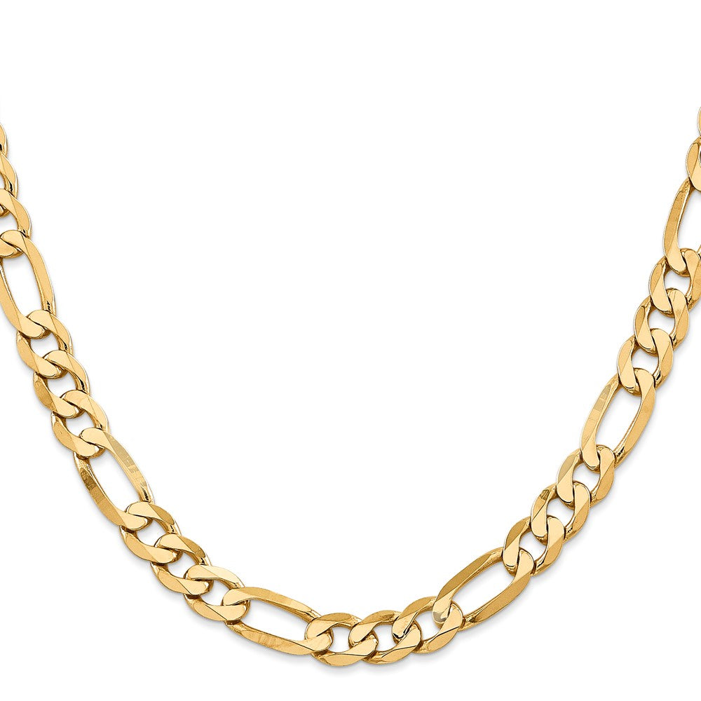 Shop Stylish 24-Inch 14K Gold Flat Figaro Chain - 7.5mm, Luxury Design