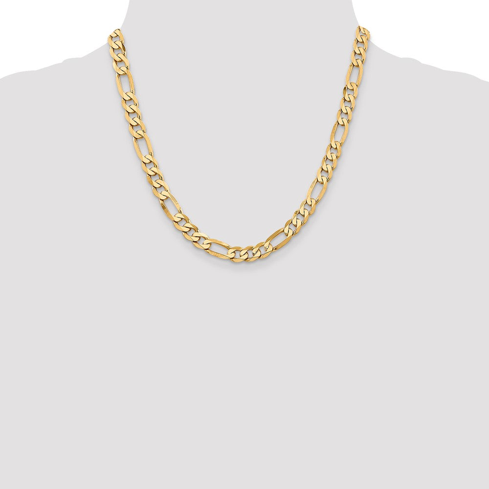 Shop Stylish 14K Gold 20-Inch Flat Figaro Chain - 7.5mm, Lobster Clasp
