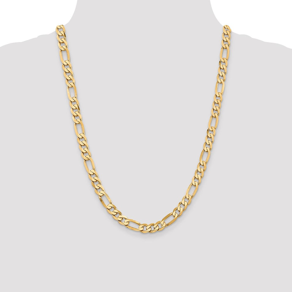 Shop Stylish 24-Inch 14K Gold Flat Figaro Chain - 7.5mm, Luxury Design