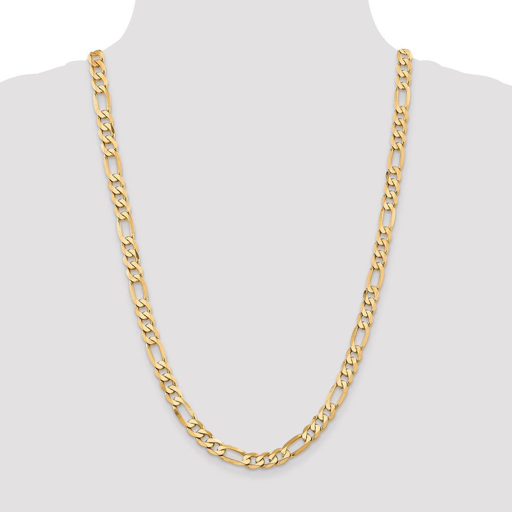 Shop Exclusive 14K Gold 26-Inch Flat Figaro Chain - 7.5mm Stylish Design!