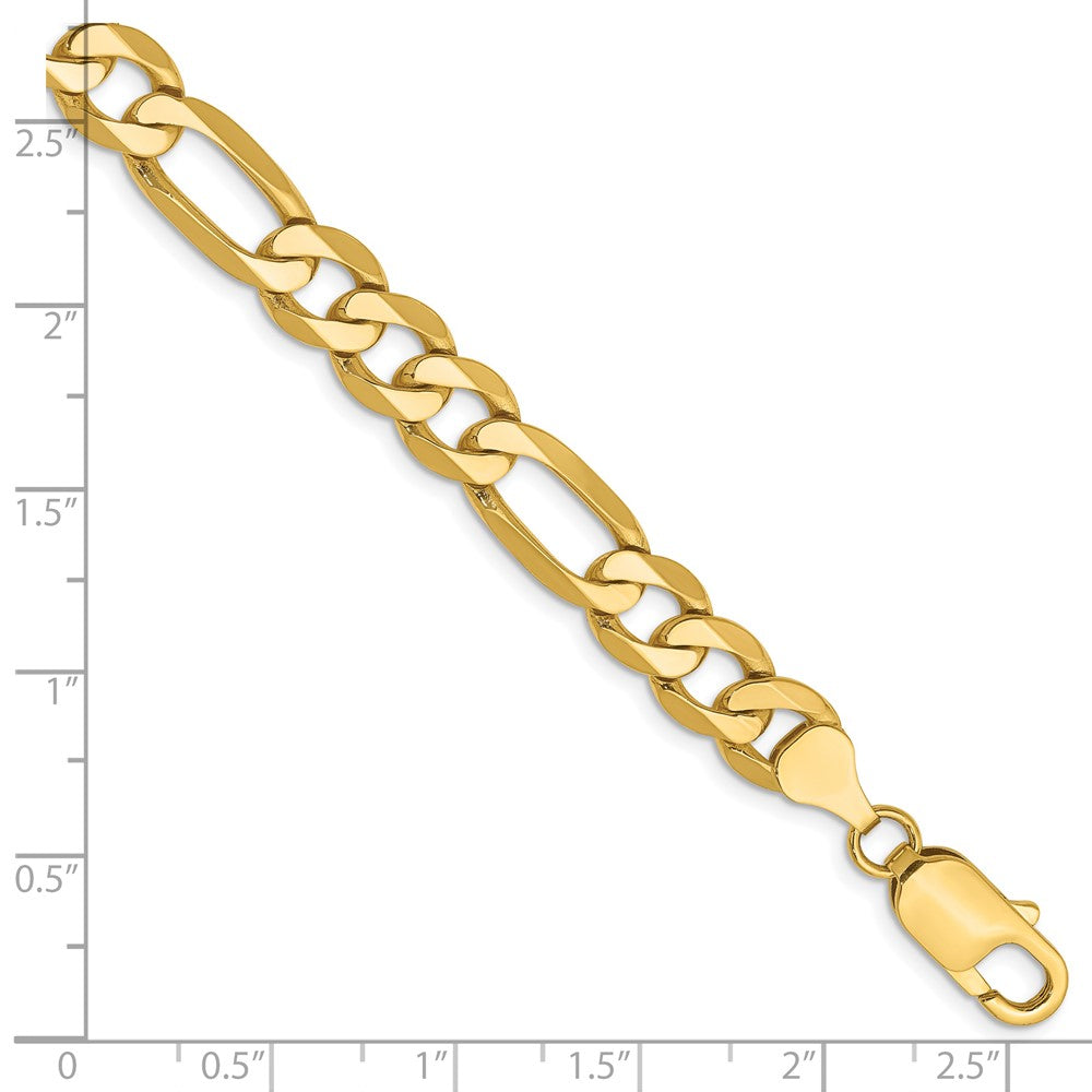 High-Quality 14K Gold 9-Inch Flat Figaro Chain - Stylish 7.5mm Links
