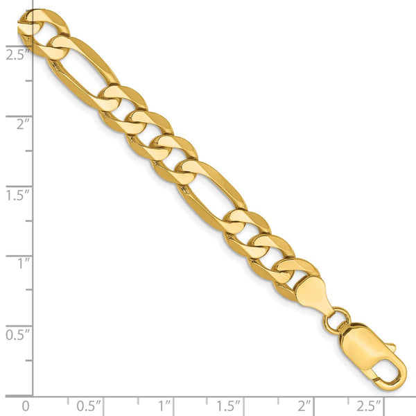 14K Gold Flat Figaro Chain - 7.5mm Links