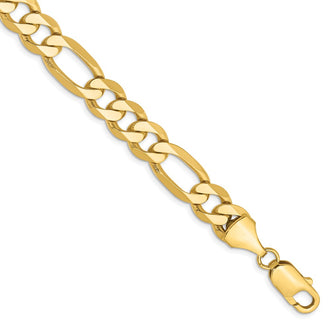 Shop Stylish 14K Gold 8-Inch Flat Figaro Bracelet - 8.75mm Links, Lobster Clasp