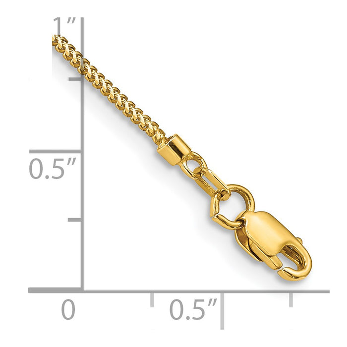 Shop Stylish 14K Gold 8-Inch .9mm Franco Bracelet | Luxury Lobster Clasp-3