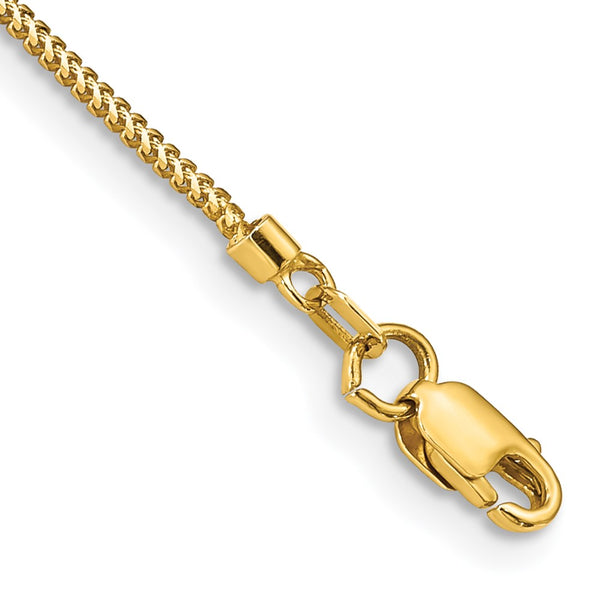 14K Gold .9mm Franco Bracelet - Lobster Clasp