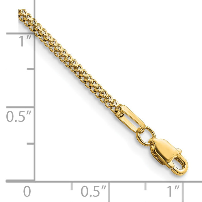Buy Stylish 14K Gold 8-Inch Franco Bracelet 1.3mm - Affordable Luxury-3