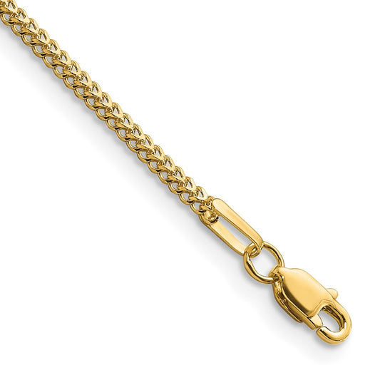 Shop Stylish 14K Gold Franco Bracelet 7-Inch 1.3mm - Affordable Luxury!
